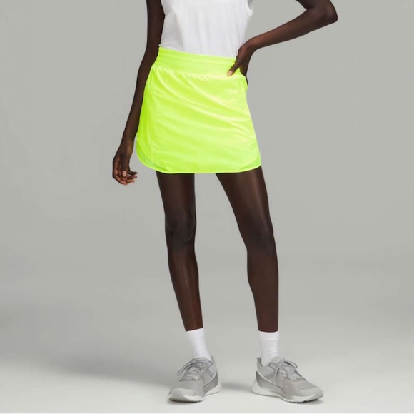 lululemon athletica Dresses & Skirts - Lululemon Hotty Hot High-Rise Skirt *Long•Highlight Yellow